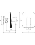 Potinkinis vonios/dušo maišytuvas Ravak 10° TD F 066.20
