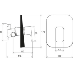 Potinkinis vonios/dušo maišytuvas Ravak 10° TD F 066.20