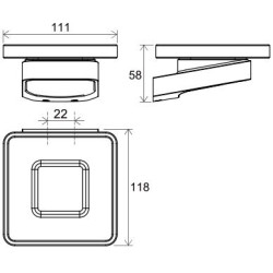 Laikiklis su muiline Ravak TD 200.20, juodas