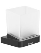 Laikiklis su stikline Ravak TD 210.20, juodos spalvos