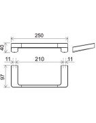 Rankšluosčio laikiklis Ravak TD 300.20, ovalus, juodos spalvos