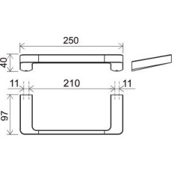 Rankšluosčio laikiklis Ravak TD 300.20, ovalus, juodos spalvos