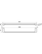 Rankšluosčio laikiklis Ravak TD 310.20, juodas, 63 cm