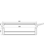Dvigubas rankšluosčių laikiklis Ravak TD 320.20, juodas, 63 cm