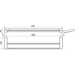 Dvigubas rankšluosčių laikiklis Ravak TD 320.20, juodas, 63 cm