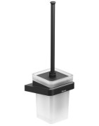 Tualeto šepetys su laikikliu ir indeliu Ravak TD 410.20, juodas