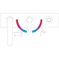 Vonios maišytuvas Ravak PU 026.00, chromuotas, 3 dalių