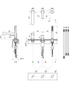 Vonios maišytuvas Ravak PU 026.00, chromuotas, 3 dalių