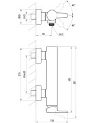 Dušo maišytuvas Ravak PU 032.00/150, sieninis