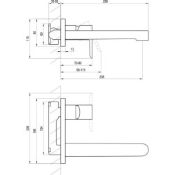 Potinkinis maišytuvas Ravak Puri PU 019.00, chromuotas