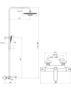Dušo komplektas Ravak TE 092.01, chromuotas