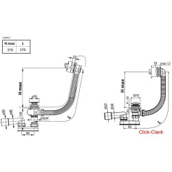 Vonios sifonas Ravak 570, su persipylimu