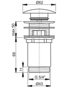 Praustuvo sifono galvutė Ravak ClickClack, juodos spalvos