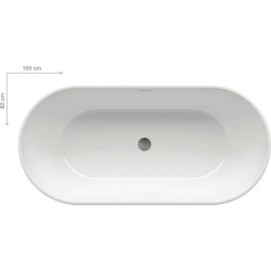 Vonia Ravak Freedom O, 169x80 cm, sniego baltumo