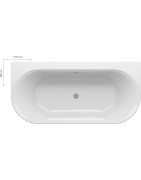 Vonia Ravak Ypsilon Wall, 178x86 cm, sniego baltumo