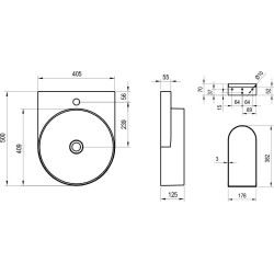 Mažas praustuvas Ravak Yard 400, 405x125 mm