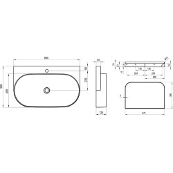 Mažas praustuvas Ravak Yard 800, 805x125 mm