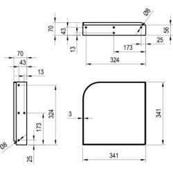 Laikiklis Ravak Yard 450 C, nerūdijantis plienas