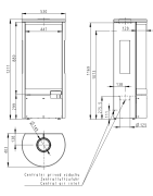 Plieninė krosnelė Romotop Belo 3S 01, keramikos apdaila viršuje