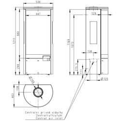 Plieninė krosnelė Romotop Belo 3S 01, keramikos apdaila viršuje