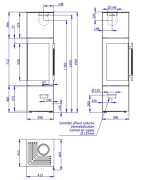 Plieninė krosnelė Romotop Esquina 3G, su kampiniu stiklu, 8kW