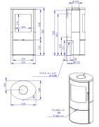Plieninė krosnelė Romotop Evora 01, su apdaila, 4 kW