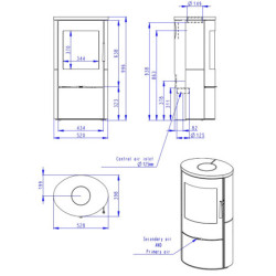 Plieninė krosnelė Romotop Evora 01, su apdaila, 4 kW