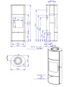 Plieninė krosnelė Romotop Evora 01A, su apdaila ir akumuliacija