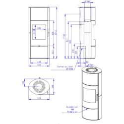 Plieninė krosnelė Romotop Evora 01A, su apdaila ir akumuliacija