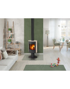 Plieninė krosnelė Romotop Evora T 01, keramikos apdaila, 6.5kW