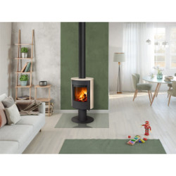 Plieninė krosnelė Romotop Evora T 01, keramikos apdaila, 6.5kW