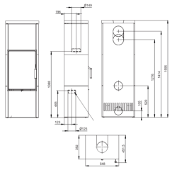 Plieninė krosnelė Romotop Fantasy 1, 2.9 - 7.5 kW
