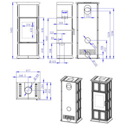 Plieninė krosnelė Romotop Gremio 1G, su apdaila, 7.5 kW