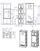 Plieninė krosnelė Romotop Gremio 2G, su apdaila, 7.5 kW