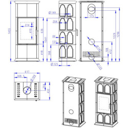 Plieninė krosnelė Romotop Gremio 2G, su apdaila, 7.5 kW