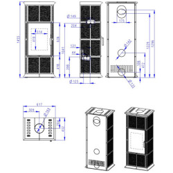 Plieninė krosnelė Romotop Gremio 3G, su apdaila, 7.5 kW