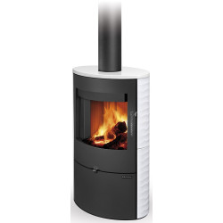 Plieninė krosnelė Romotop Ovalis 01, muilo akmens apdaila, 8 kW