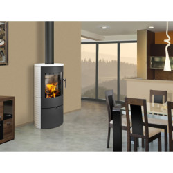 Plieninė krosnelė Romotop Ovalis 01, muilo akmens apdaila, 8 kW