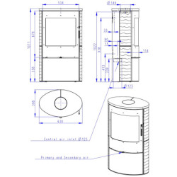 Plieninė krosnelė Romotop Ovalis 01, muilo akmens apdaila, 8 kW