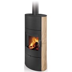 Plieninė krosnelė Romotop Ovalis 04A, smėlio akmens apdaila, 8kW