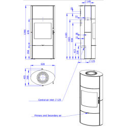 Plieninė krosnelė Romotop Ovalis 04A, smėlio akmens apdaila, 8kW