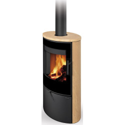 Plieninė krosnelė Romotop Ovalis G 04, smėlio akmens apdaila