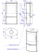 Plieninė krosnelė Romotop Ovalis G 05, keramikos apdaila