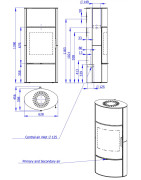 Plieninė krosnelė Romotop Ovalis G 05A, keramikos apdaila, 8 kW