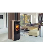 Plieninė krosnelė Romotop Ovalis T 04, smėlio akmens apdaila