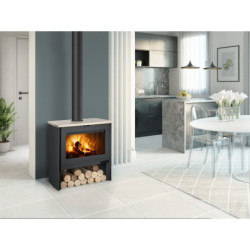 Plieninė krosnelė Romotop Riano 02, su keramikos apdaila, 8kW