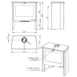 Plieninė krosnelė Romotop Riano 02, su keramikos apdaila, 8kW