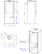 Plieninė krosnelė Romotop Tala N01, 8 kW