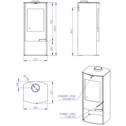 Plieninė krosnelė Romotop Tala N01, 8 kW