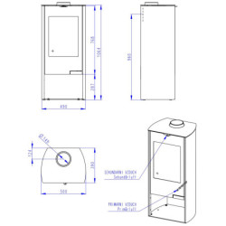 Plieninė krosnelė Romotop Tala N06, 8 kW